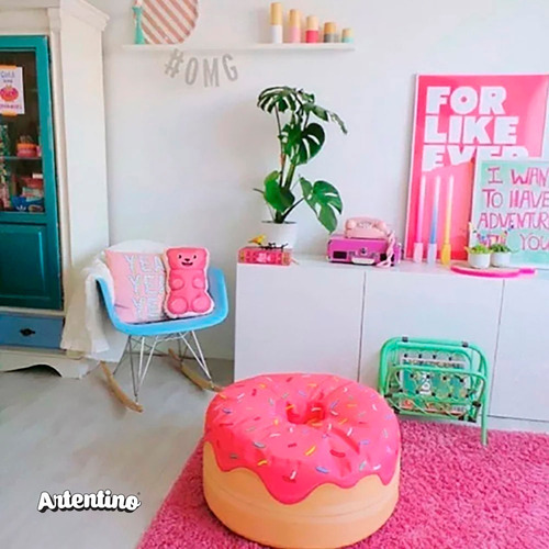 Imagen 5 de 10 de Puff Dona Donut Gigante Simpson Hombre Mujer Niños Fiaca Xl