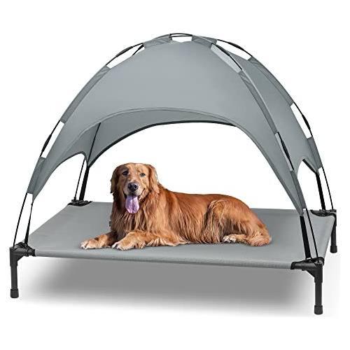 Heeyoo Cama Elevada Para Perros Con Toldo, Cuna Para Perros