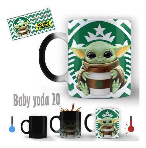 Taza Mágica Baby Yoda Diseño 20 Personalizable