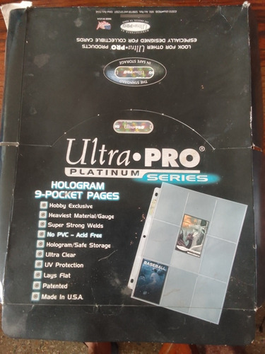 Pack De 10 Hojas Ultra Pro Platinum De 9 Espacios 