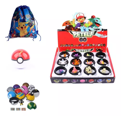 Pokebola Kit C/ 12 Pçs Bola Pokemon Pop-up Com Boneco Dentro em