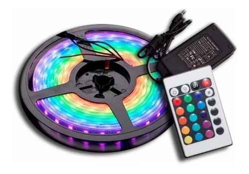 Kit Completo Tira Luces Luz Led 3528 Rgb Control Fuente