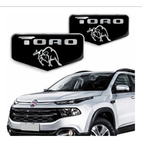 Emblema Brasão Fiat Toro Lateral Adesivo Resinado Fgc