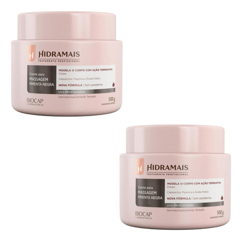 Kit 2 Creme Desodorante Hidramais Massag Pimenta Negra 500g