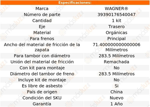 Kit Zapatas Organicas Tra K2500 V 8 6.5l 92-98 Wagner