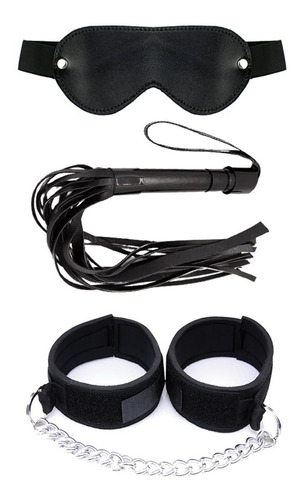 Imagen 2 de 3 de Combo De Esposas + Látigo + Antifaz Ciego - Sexshop Ofertas