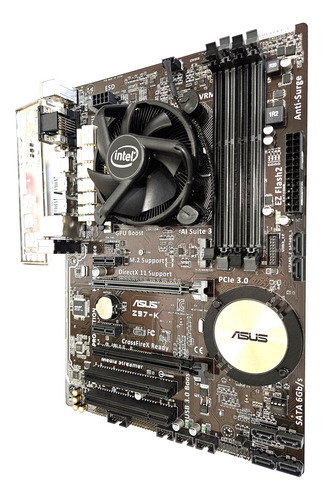 Kit Asus Z97 + Xeon E3-1226 V3 + Cooler Intel + 16gb Hyper X Marrom-escuro