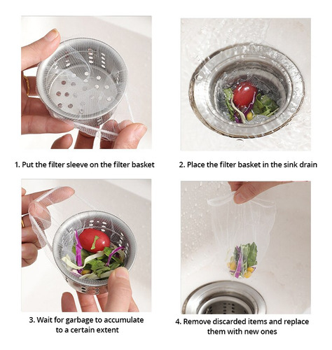 Filtro De Basura Para Fregadero, Limpieza Desechable Antiblo