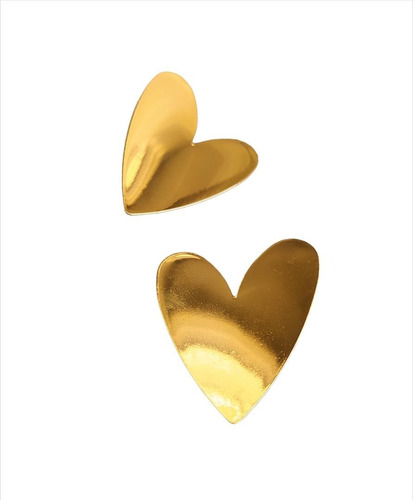 Zarcillos O Pendientes Dorados De Corazon 