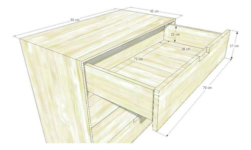 Imagen 3 de 9 de Cómoda En Madera Natural 100% Maciza Roble Ref: Maciza50