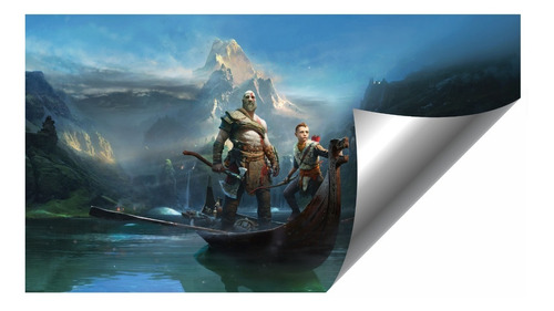 Papel Parede Adesivo Game Lol God Of War 2x2 Mts