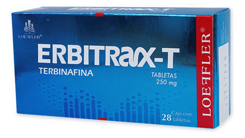 Erbitrax-t 250 Mg Caja 28 Tabletas Terbinafina Antimicotico