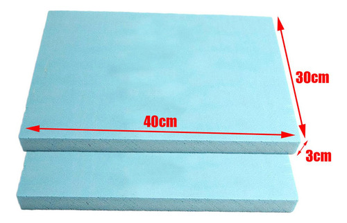 Fs 2x Tableros De 30cmx40cmx3cm 30cmx40cmx3cm Azul