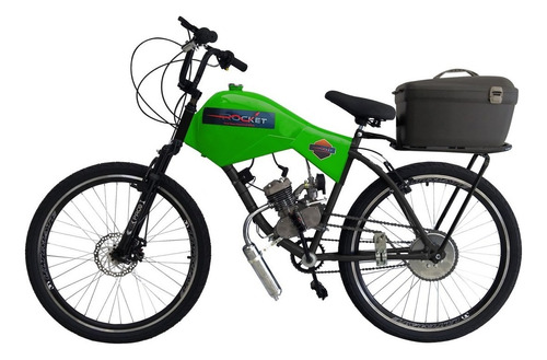 Bicicleta Motorizada 80cc Frdisk/susp Carenada Cargo Rocket Cor Verde Kawazaki