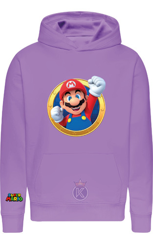 Poleron Mario Bros - Minijuegos Mario Bros - Celeste - Super - Nintendo - Estampaking