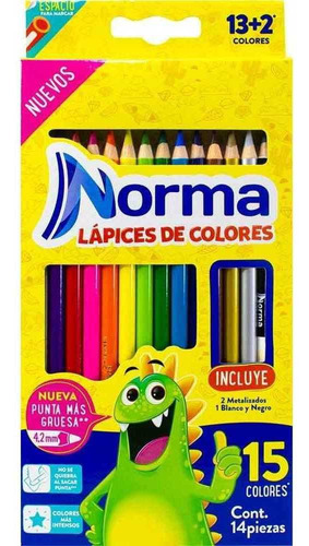 Lápices De Colores Norma 13+2 Punta 4.2 Mm 14 Piezas