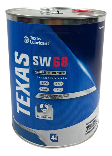 Aceite Texas Sw68 Poliolester Lata De 4 Litros