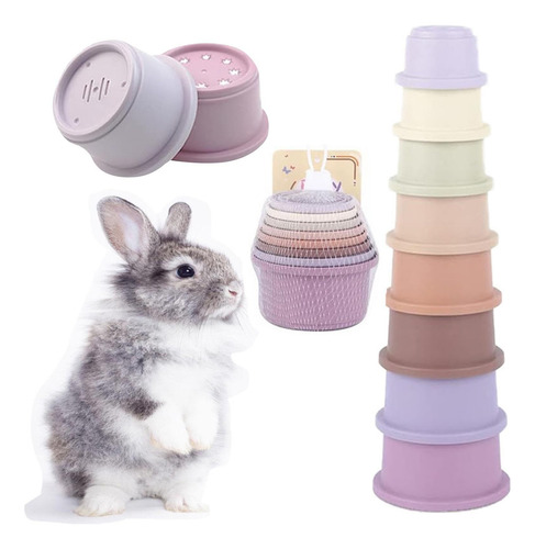 Tazas Apilables De Conejos -juego De Apilamiento Y Anidación