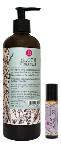 Shampoo Natural Y Roll On Minoxidil Para El Cabello 2 Piezas
