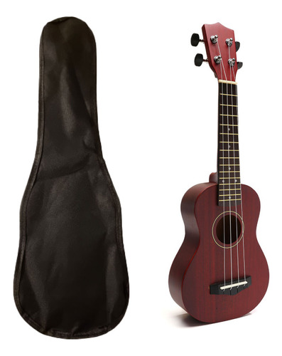 Ukelele Femmto Soprano En Tilo Con Funda Y Cuerdas Extras Color Marrón