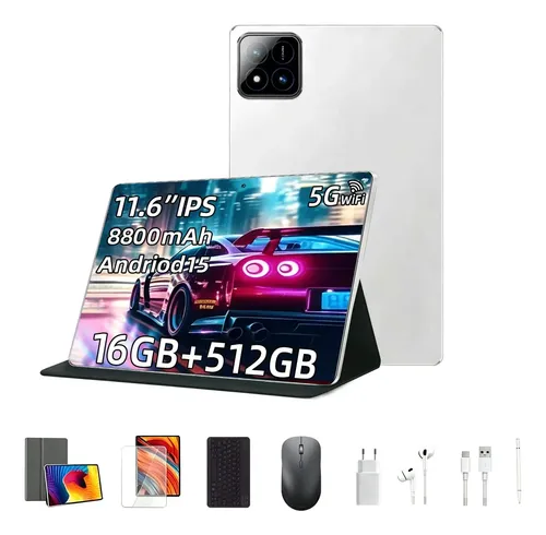 Tablet 11.6 Polegadas ,16GB Ram+512GB ，Android 15 ，Bateria 8800Ma...