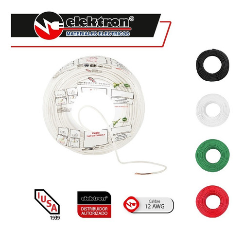 Imagen 3 de 8 de Bolsa 50 Mts Cable Iusa Rojo Thw Cal 12 Awg 100%cobre