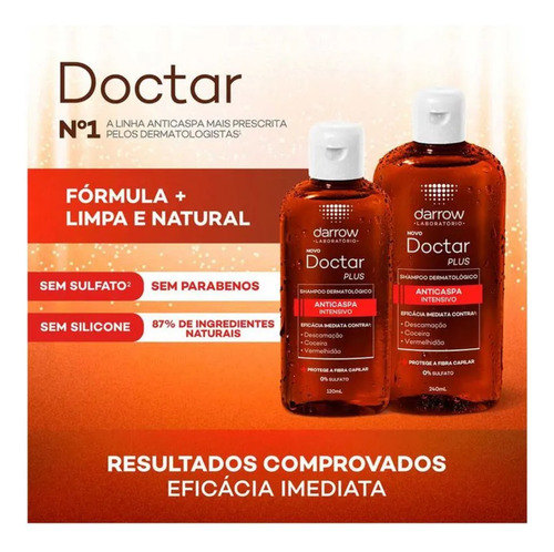Shampoo Anticaspa Intensivo Doctar Plus 240ml - Kit 2 Und