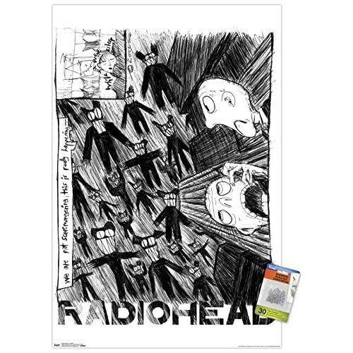 Póster De Radiohead Garabatos Y Alfileres