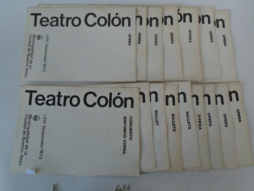 Teatro Colón - 16 Programas Temporada 1973