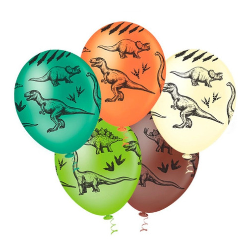 Balão De Festa 10  Dinossauros Sortido - 25 Unidades - Picpi