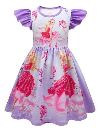 Disfraz De Barbie Para Niñas Vestido De Princesa Casual Verano Fiesta De Cumpleaños Halloween