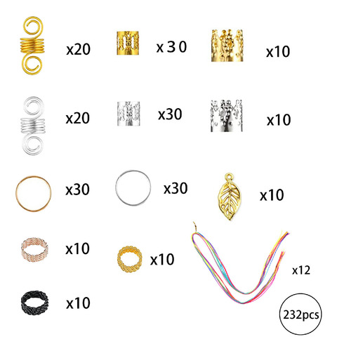 Set De Joyas Para Rastas, Rastas De Aleación, Cuentas Y Braz