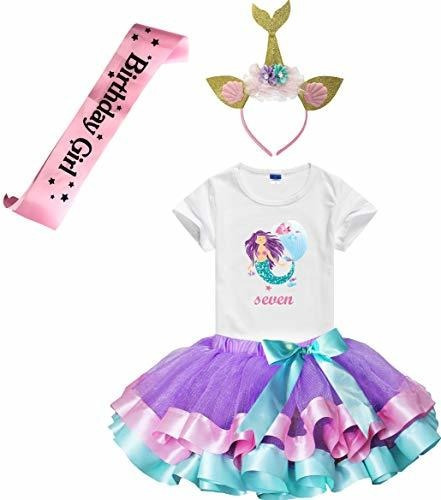 Vestido Tutú Lavanda Para Niñas, 3-8 Años