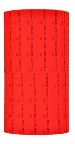 Etiquetas De Precio - Black Print On Fluorescent Red Reg. Pr