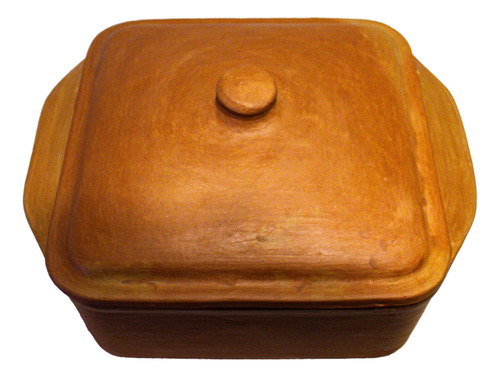 Olla De Barro Cocido Cuadrada Extra Grande Tipo Essen Marrón