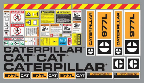Calcomanías Caterpillar 977l Standard Preventivos Originales