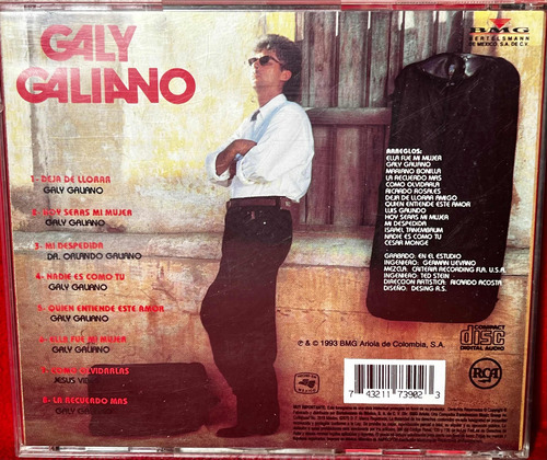 Cd Original Galy Galiano - Sin Fronteras. 1993. 1a Ed Bmg (Usado)