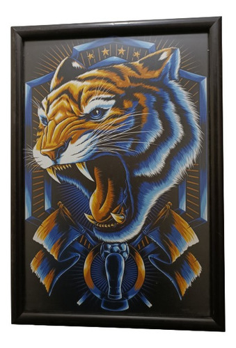 Tigres Uanl Póster Enmarcado 50 X 35 Cms