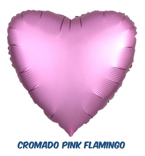 Balão Metalizado Coração 50cm - 20 Polegadas - Flexmetal Cor Pink flamingo