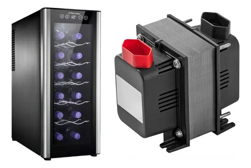 Transformador Bivolt 110 220 P/ Adegas De Vinho De Até 200w Preto