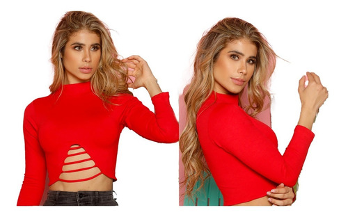 Croptop Con Manga - 100% Colombiano Cod- 13958