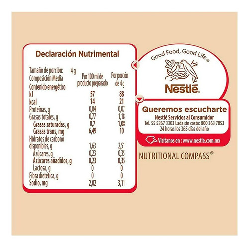 Sustituto De Crema Coffee Mate En Polvo 1.2 Kg