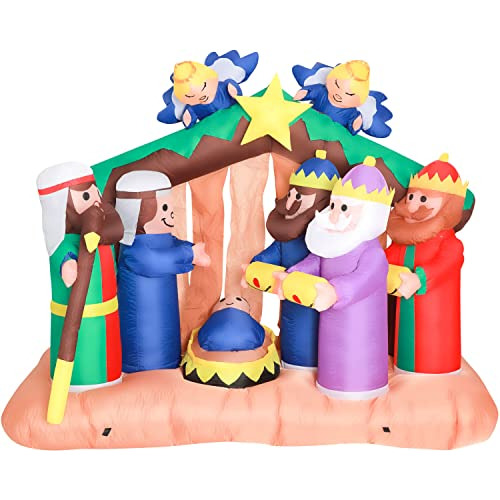 6-ft. Christmas Nativity Scene Inflatable With Led Ligh...