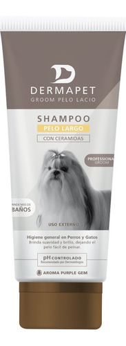 Imagen 1 de 1 de Shampoo Para Mascotas, Dermapet, Pelo Largo Pomo 250ml 