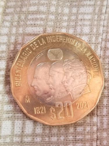 Moneda Conmemorativa Bicentenario $20 Año 1821  2021