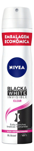Antitranspirante em aerossol Nivea Invisible for Black & White Clear 200 ml
