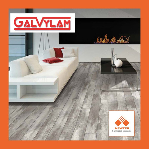 Imagen 3 de 10 de Piso Vinílico Click Símil Madera Gris Listones Caja X 12