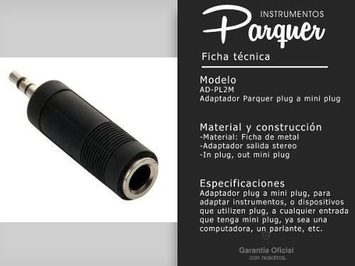 Imagen 2 de 8 de Adaptador Stereo Plug 6,5 A Mini Plug 3,5 Parquer