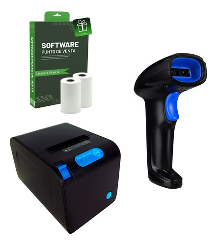 Kit Punto Venta Impresora 80mm Lector Inalámbrico + Software
