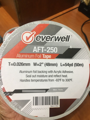 Cinta Adhesiva De Aluminio 50 Mts. Espesor De 2 Pulgadas